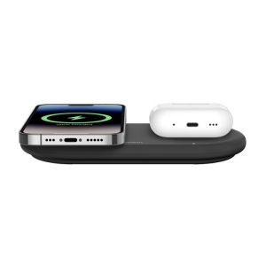 Belkin 8211 BoostCharge Pro Qi2 15W 2合1磁吸無線充電板 黑色 WIZ021QCBK
