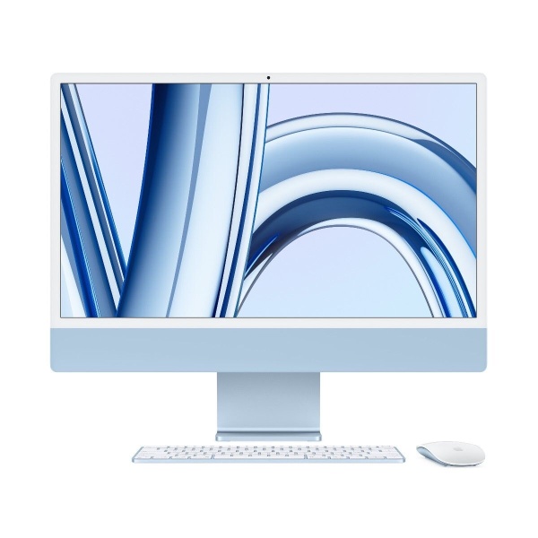 Apple - 24 吋 iMac Apple M1 晶片配備 8核心 CPU、8核心 GPU, Gigabit Ethernet, 8GB 記憶體, 512GB SSD 藍色