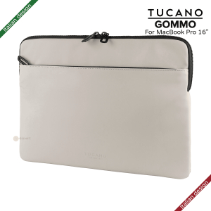 TUCANO - Gommo 再生塑料電腦袋 15-16英寸筆記型電腦袖套 / 防震保護套 / 電腦手提袋|意大利設計 - 灰色|意大利設計