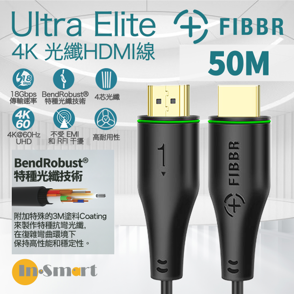 In-Smart - FIBBR Ultra Elite 4K 光纖HDMI線 (50米)