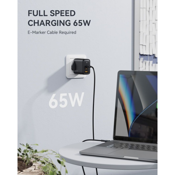 VOLTME - Revo 65 - PD65W (USB-C x2+USB-A) 三端口快速充電器（英規）- 黑色 - Image 3