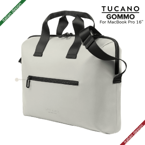 TUCANO GOMMO 156英寸 再生塑料筆記型電腦袋配肩帶 適用於 16吋MacBook Pro 8211 灰色義大利設計