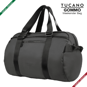 TUCANO Tucano Gommo 再生塑料可變換成背包的週末旅行包 8211 黑色意大利設計