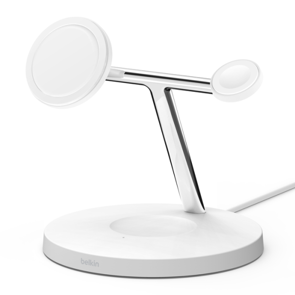 Belkin - BOOST↑CHARGE™ PRO MagSafe 15W 3 合 1 無線充電器｜Apple Watch 快速充電｜白色 (WIZ017myBK) - Image 3