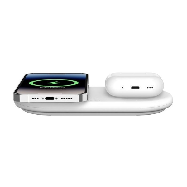 Belkin - BoostCharge Pro Qi2 15W 2合1磁吸無線充電板 白色 (WIZ021QCWH) - Image 3