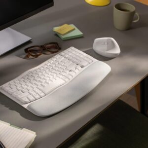 Logitech 8211 WAVE KEYS 軟墊手託 無線 人體工學鍵盤 8211 珍珠白