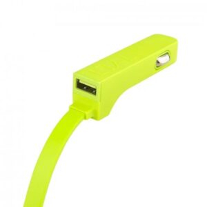 TYLT BAND 扁線防纏繞 21A 車用充電器 MFI Apple 認證 Lightning  USB 同時充電 綠色