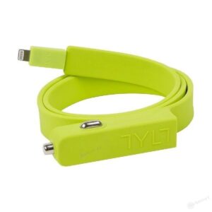 TYLT BAND 扁線防纏繞 21A 車用充電器 MFI Apple 認證 Lightning USB 同時充電 綠色
