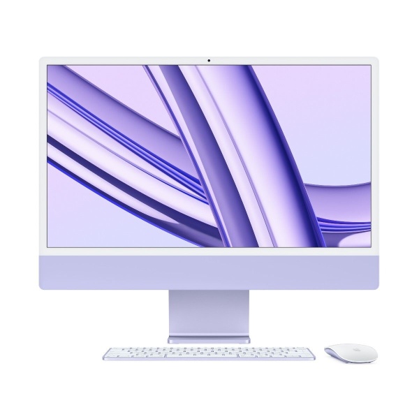 Apple - 24 吋 iMac Apple M1 晶片配備 8核心 CPU、8核心 GPU, Gigabit Ethernet, 8GB 記憶體, 512GB SSD 紫色