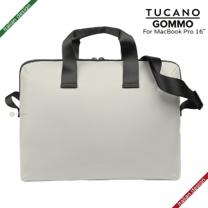 TUCANO GOMMO 156英寸 再生塑料筆記型電腦袋配肩帶 適用於 16吋MacBook Pro 8211 灰色義大利設計