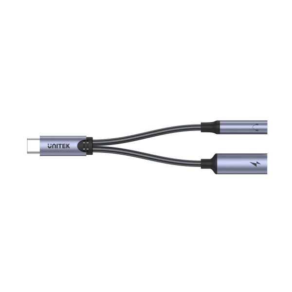 UNITEK - USB-C 2 合 1 AUX 3.5mm 立體聲音訊及USB-PD充電分配器 - M205A - Image 4