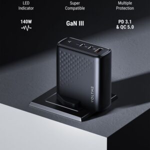 Alternative view of VOLTME - Revo 140 - PD140W (USB-C*2+USB-A) 三端口快速充電器（英規）- 黑色