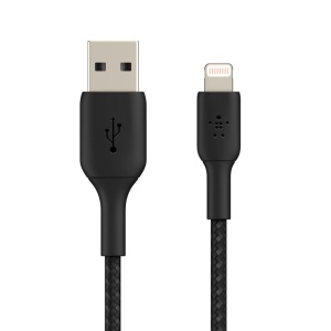 Belkin – BOOST↑CHARGE™ Braided Lightning to USB-A 充電線 2米 黑色 (CAA002bt2MBK)