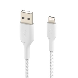 Alternative view of Belkin – BOOST↑CHARGE™ Braided Lightning to USB-A 充電線 3米 白色 (CAA002bt3MWT)