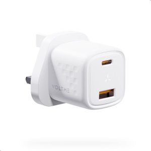 VOLTME  Revo 30 Duo GaN 超袖珍 30W PD USB-C  USB-A快速充電器 火牛 插頭 插牆式 英規 純潔白