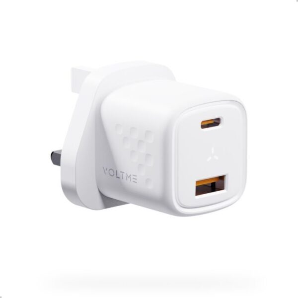 VOLTME – Revo 30 Duo GaN 超袖珍 30W PD USB-C + USB-A快速充電器 火牛 插頭 插牆式 (英規) 純潔白