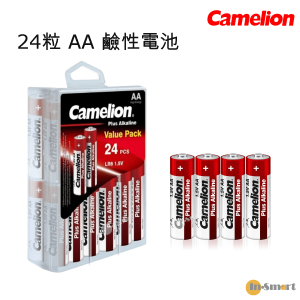Camelion – 24粒 AA 實惠裝 高容量 鹼性電池 + 收納盒 (紅色)