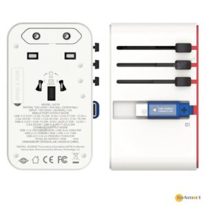 MOMAX 1-World 70W GaN 3插口及內置伸縮USB-C充電線手提電腦充電旅行插座 8211 高達 Gundam RX-78 限量版