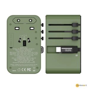 MOMAX 1-World 70W GaN 3插口及內置伸縮USB-C充電線手提電腦充電旅行插座 8211 高達 Gundam 渣古20 限量版