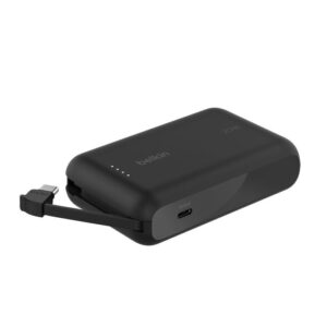 Belkin Belkin BoostCharge 20W 10K 內建 USB-C 線的行動電源 便攜充電池 8211 黑色 BPB021fqBK