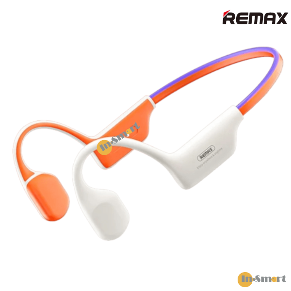 REMAX – RB-S11 藍牙骨傳導耳機 IPX6防水 骨傳導無線運動耳機 掛耳式無線耳機 運動耳機 白+橙色 - Image 2