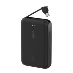 Belkin Belkin BoostCharge 20W 10K 內建 USB-C 線的行動電源 便攜充電池 8211 黑色 BPB021fqBK