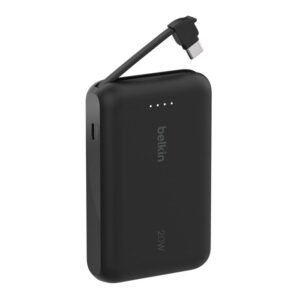 Belkin Belkin BoostCharge 20W 10K 內建 USB-C 線的行動電源 便攜充電池 8211 黑色 BPB021fqBK