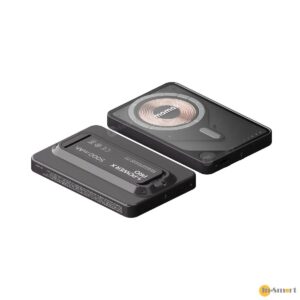 MOMAX 1-Power X Pro 超強磁吸無線移動電源快速充電寶 5000mAh 黑色  內置 USB-C 線 20W PD  鋅合金支架