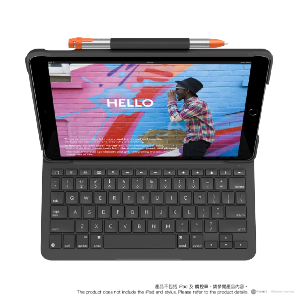 Logitech – SLIM FOLIO 適用於 iPad (第 7 代、第 8 代、第 9 代)  的 Slim Folio 鍵盤保護殼 920-009469 - Image 2