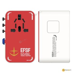 MOMAX 1-World 70W GaN 3插口及內置伸縮USB-C充電線手提電腦充電旅行插座 8211 高達 Gundam RX-78 限量版