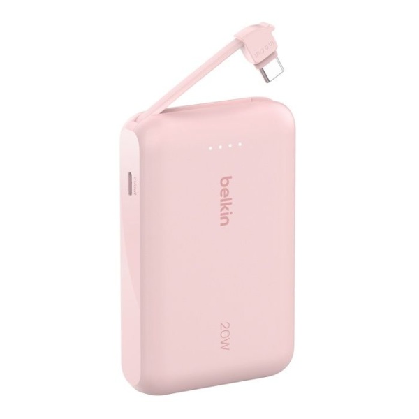 Belkin – Belkin BoostCharge 20W 10K 內建 USB-C 線的行動電源 便攜充電池 - 粉紅色 BPB021fqPK - Image 5