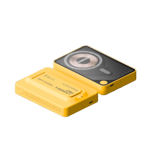 MOMAX 8211 1-Power X Pro 超強磁吸無線移動電源快速充電寶 5000mAh 黃色  內置 USB-C 線 20W PD  鋅合金支架