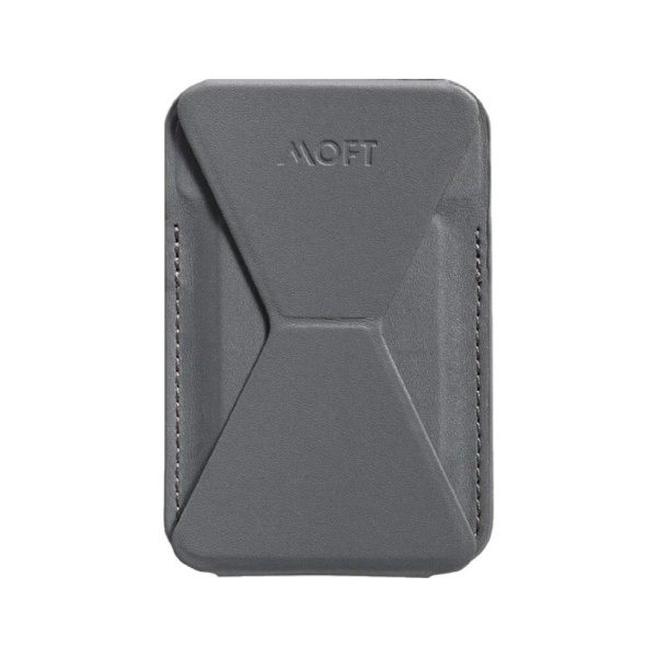 MOFT – Adhesive Phone Stand & Wallet  可摺式隱形支架 (手提電話專用) 全新顏色  月岩灰 (羊皮觸感)