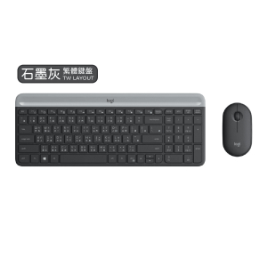 Logitech – MK470 Slim 無線鍵盤與滑鼠組合 灰色 - 中文鍵盤