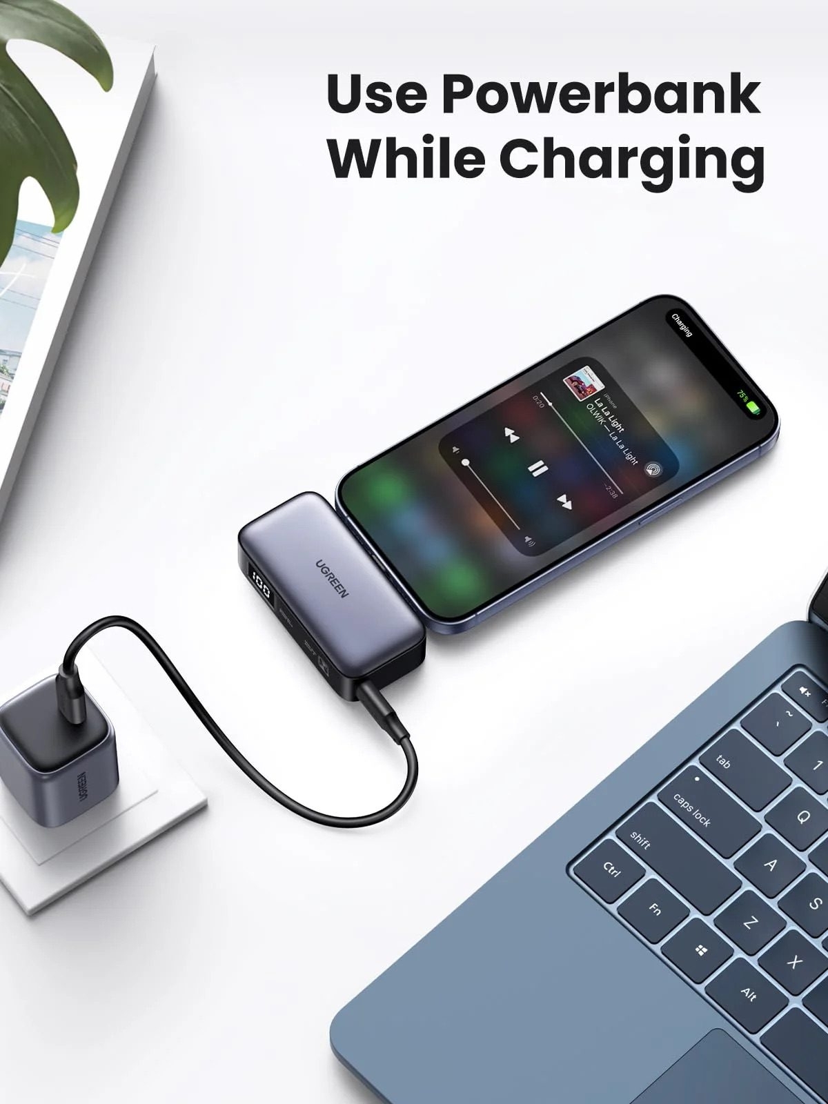 Ugreen UGREEN 迷你行動電源 5000mAh 225W 雙口充電器 PB503 35338