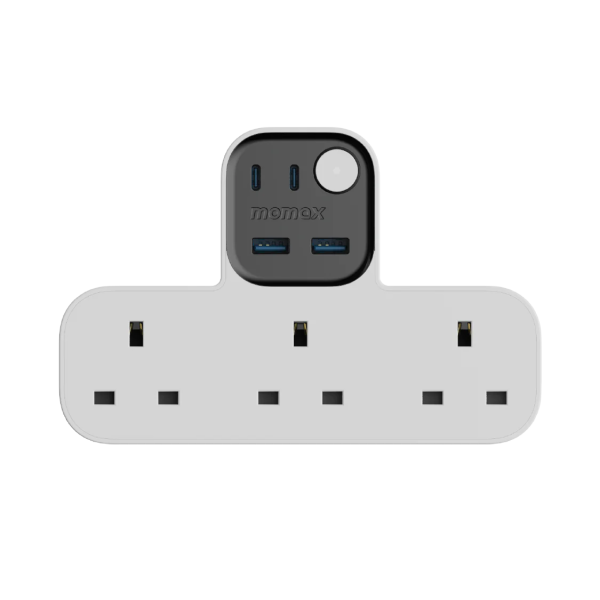 MOMAX – 1-Charge Work Flow USB + 3口T型插座 - US19UKW - Image 2