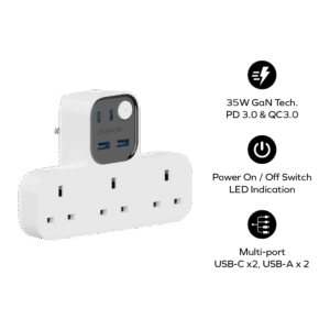 MOMAX 1-Charge Work Flow USB 3口T型插座 8211 US19UKW