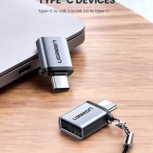 UGREEN OTG Type C 轉 USB 30 A 轉接器太空灰