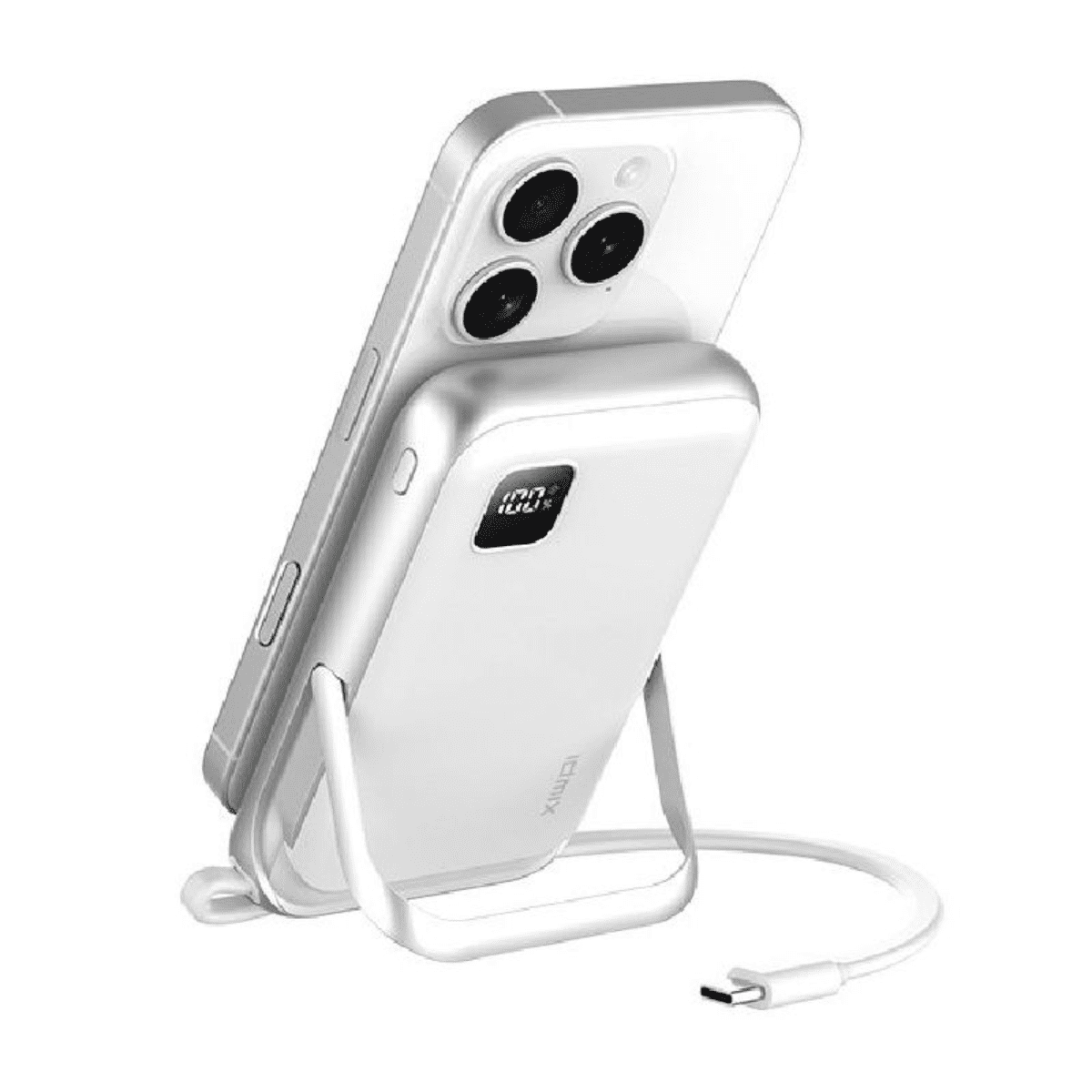 Idmix Q10PRO 3 磁吸無線充移動電源 10000mAh 支援 Apple Watch 無線充電 8211 白色 CCC 認證3C 認證