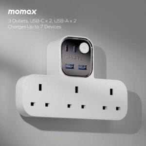 MOMAX 1-Charge Work Flow USB 3口T型插座 8211 US19UKW