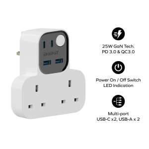 MOMAX 1-Charge Work Flow USB  2口T型插座 8211 US17UKW