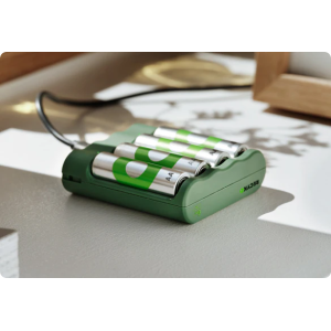 Alternative view of 超霸 – 綠再 新世代充電器｜快充電器(USB) M451 及底座 D451連4粒 2600mAh AA鎳氫充電電池｜即開即用