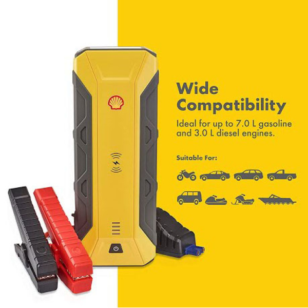 Shell - SH916WC 便攜式 過江龍電池 救車寶 - PD 18W 快速充電器 16000mAh 連 10W Qi 無線充電功能 - 平行進口