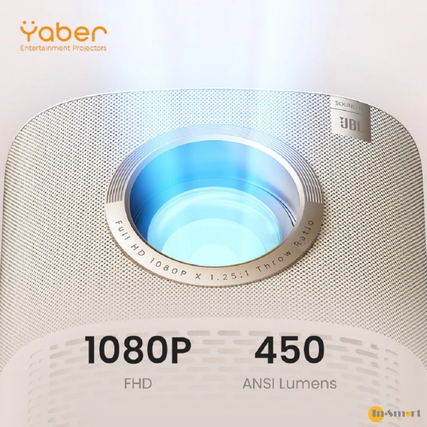 Yaber – T2 PLUS 隨身室內室外投影機; 支援 4K 影像; 內置充電電池; JBL 認証 16W 立體聲揚聲器; 杜比音訊支援; 450 ANSI 流明; 原生 1080P; Google TV - Image 11