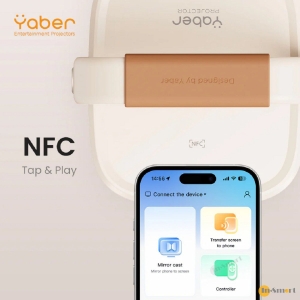 Yaber T2 PLUS 隨身室內室外投影機 支援 4K 影像 內置充電電池 JBL 認証 16W 立體聲揚聲器 杜比音訊支援 450 ANSI 流明 原生 1080P Google TV