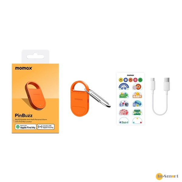 MOMAX – PinBuzz 可充電防盜個人警報器 Find my 全球定位器 防丟器 防狼器 實時追踪物品 精準定位 APPLE FIND MY 認證 AirTag BR17 - Image 8