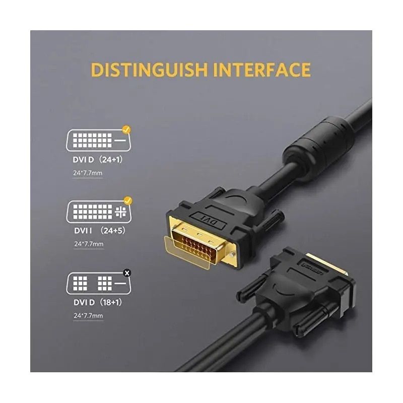 UGREEN 8211 DVI-D 241 雙鏈接公對公數字視頻電纜 15米  DV101  11606