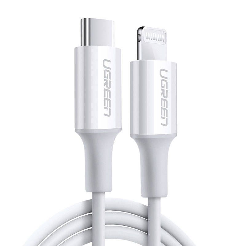 Alternative view of UGREEN - USB-C Lightning MFi 3A iPhone iPad 快速充電數據傳輸 0.5米 白色 | US171 / 60747