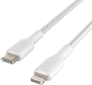 Belkin BOOSTCHARGE Braided USB-C to Lightning 充電線 1米 白色 CAA004bt1MWH