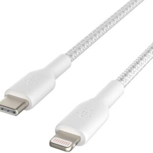 Alternative view of Belkin – BOOST↑CHARGE™ Braided USB-C to Lightning 充電線 1米 白色 (CAA004bt1MWH)